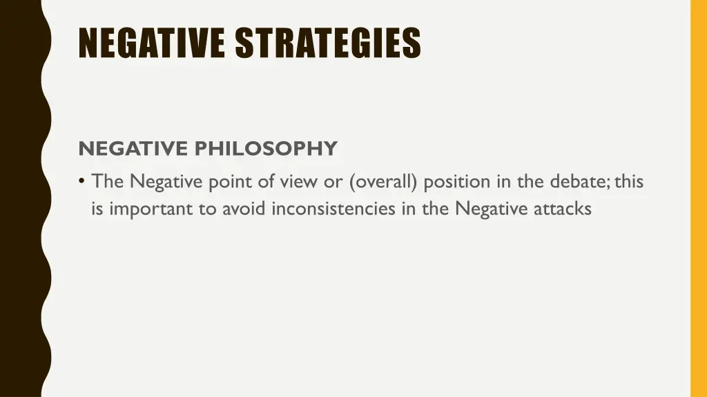 negative strategies