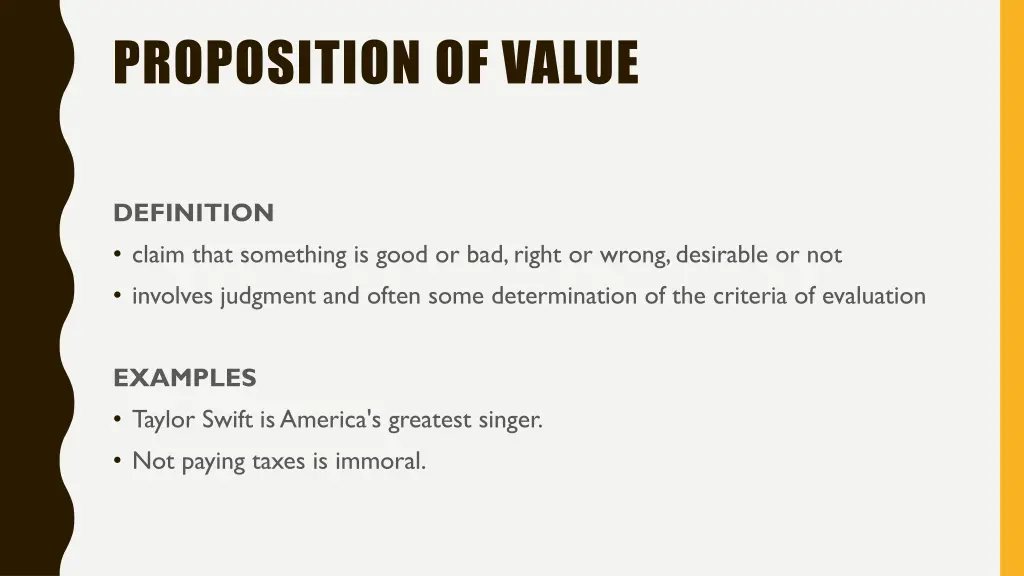 proposition of value