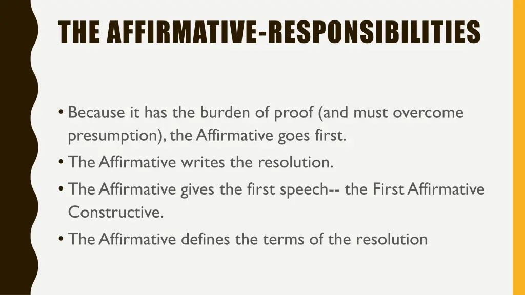 the affirmative responsibilities