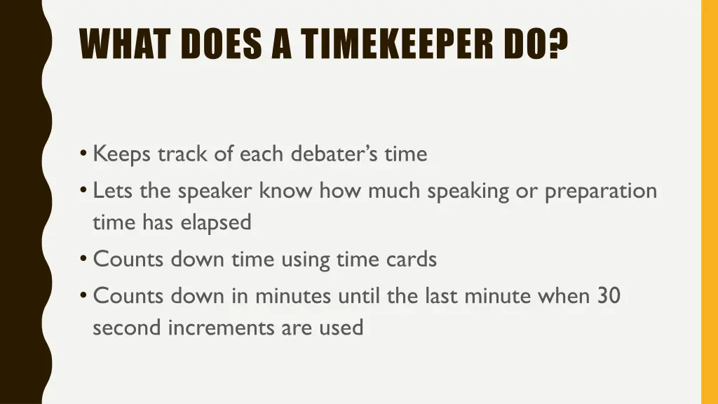 what does a timekeeper do