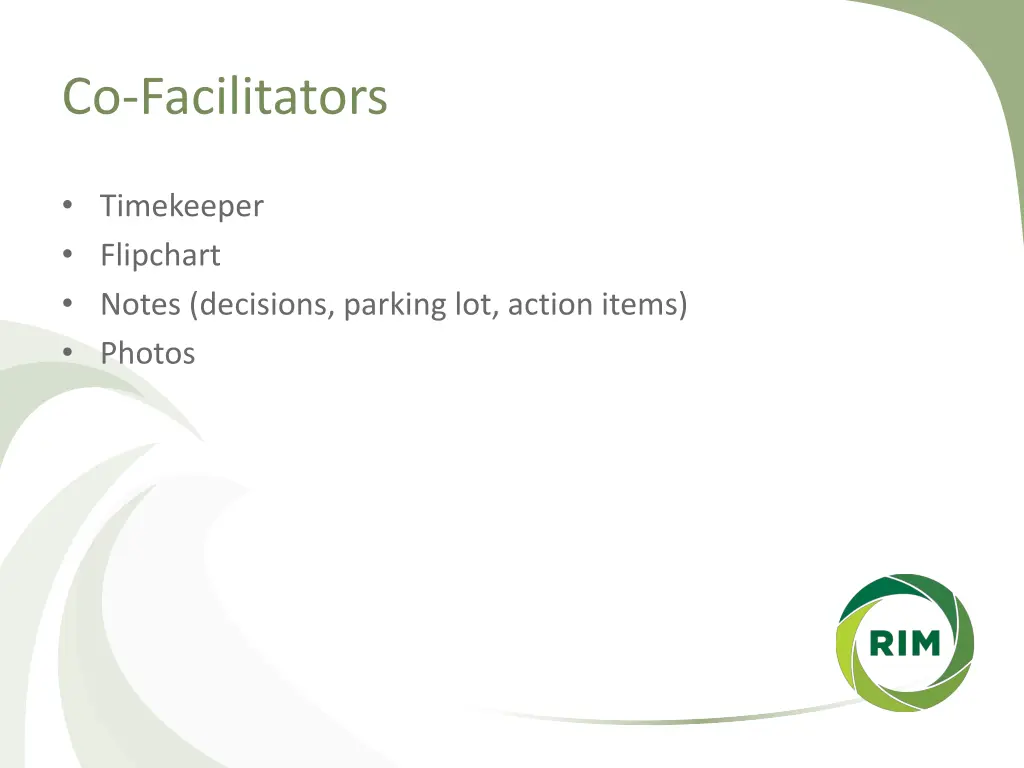 co facilitators