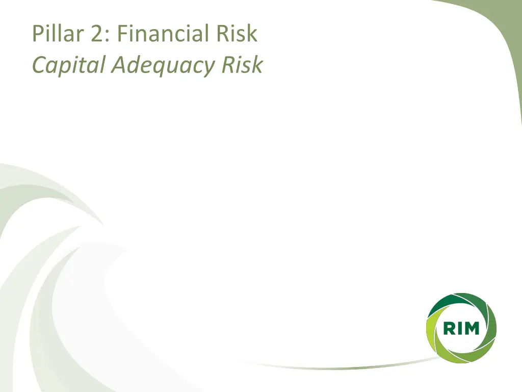 pillar 2 financial risk capital adequacy risk