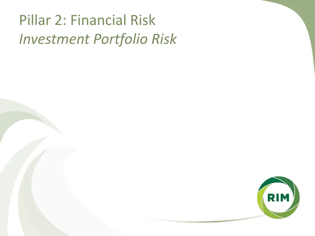 pillar 2 financial risk investment portfolio risk