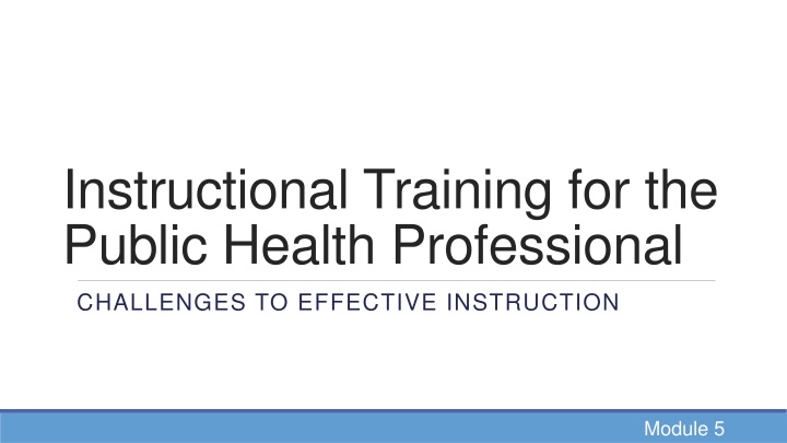 instructional training for the public health