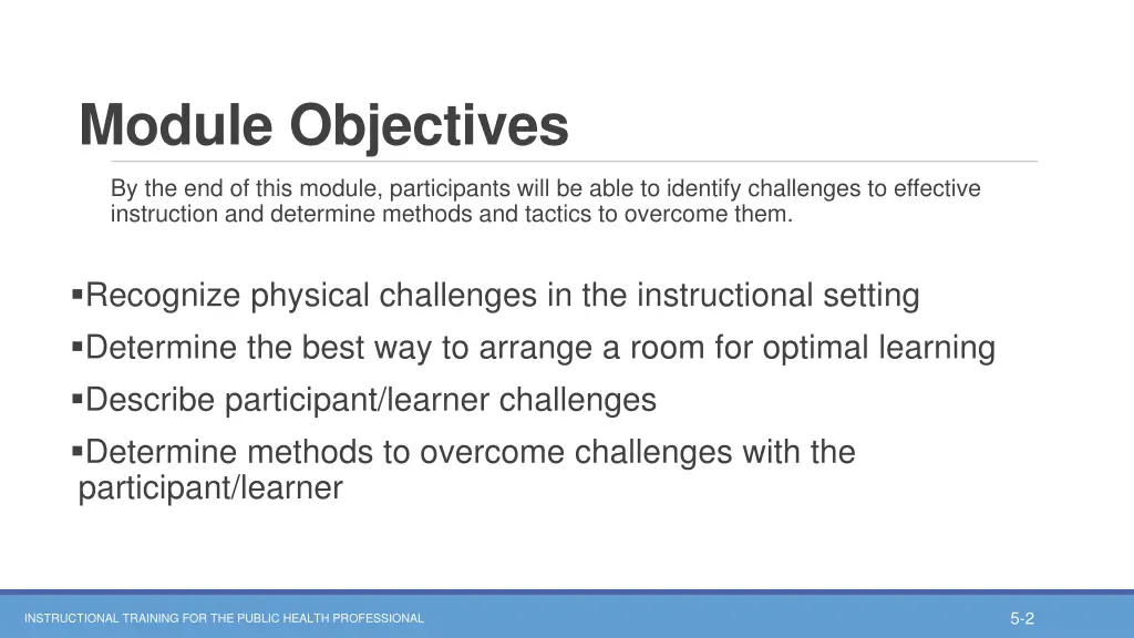 module objectives