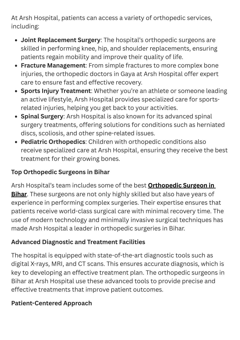 at arsh hospital patients can access a variety