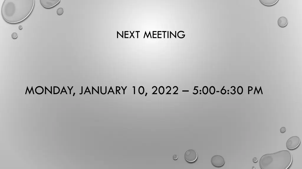 next meeting