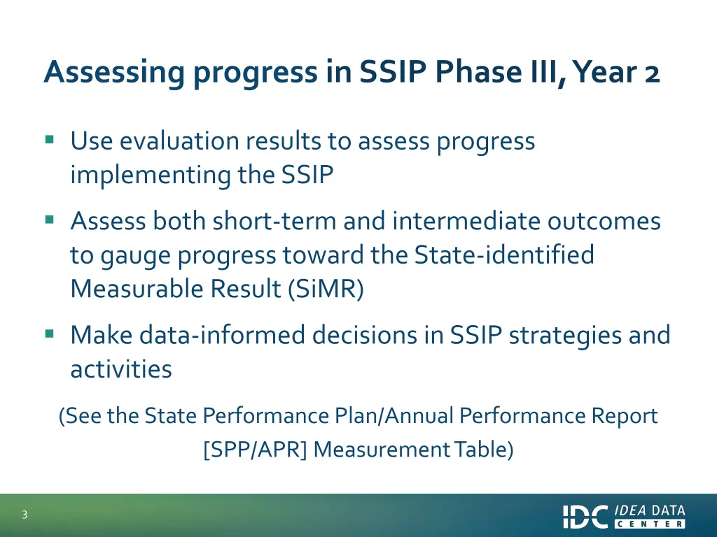 assessing progress in ssip phase iii year 2