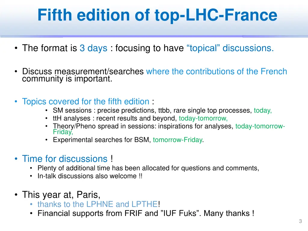 fifth edition of top lhc france