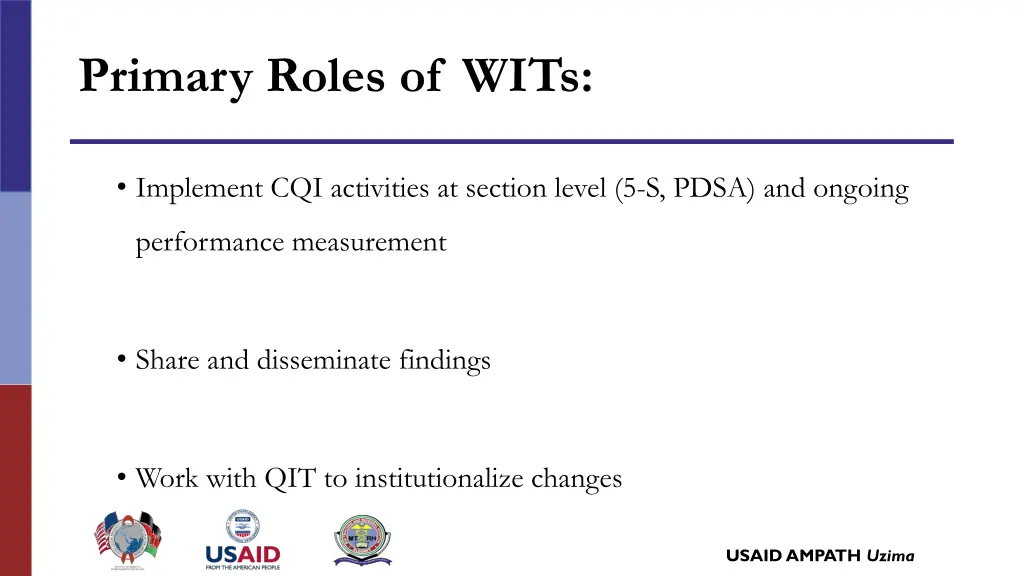 primary roles of wits