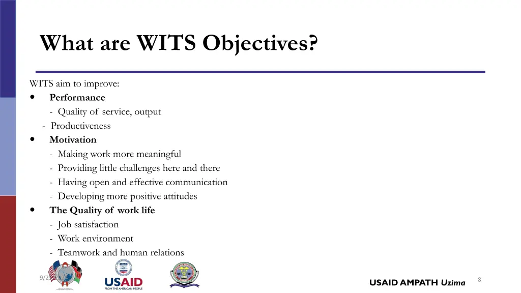 what are wits objectives