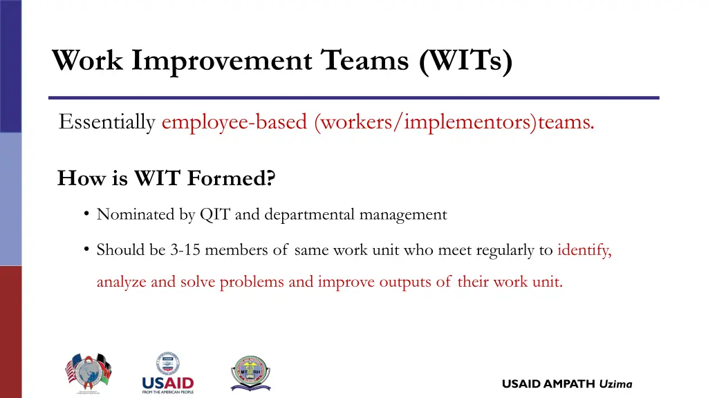 work improvement teams wits