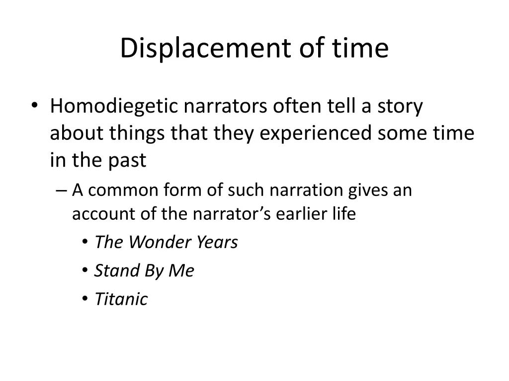 displacement of time