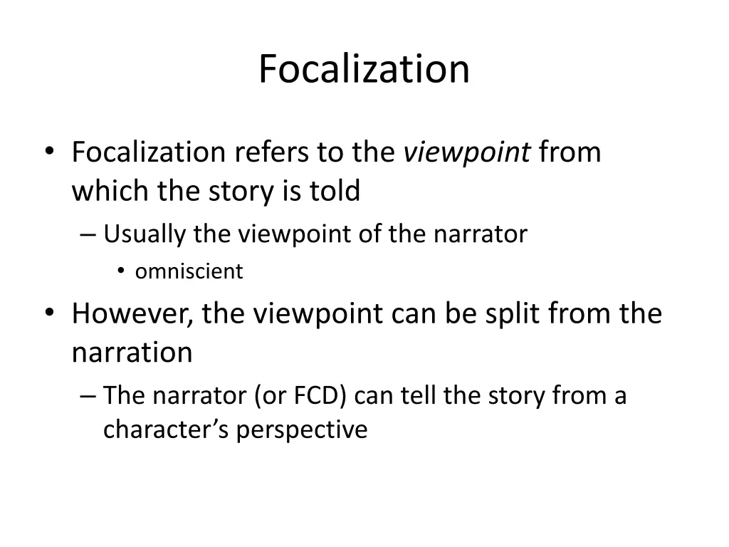 focalization