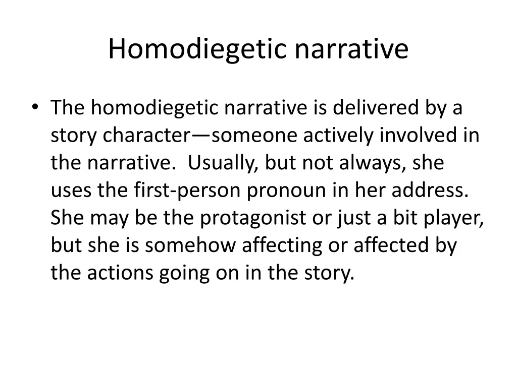 homodiegetic narrative