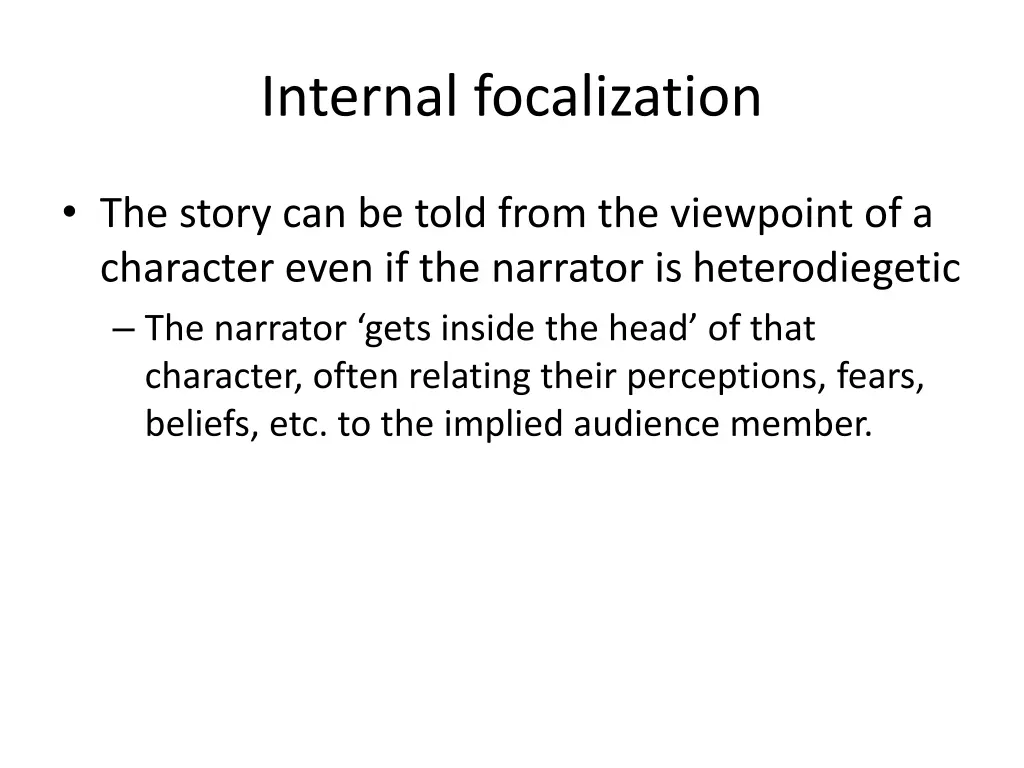 internal focalization