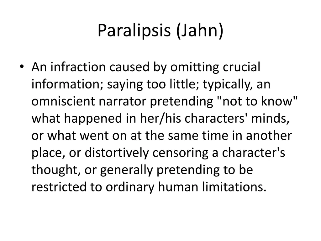 paralipsis jahn