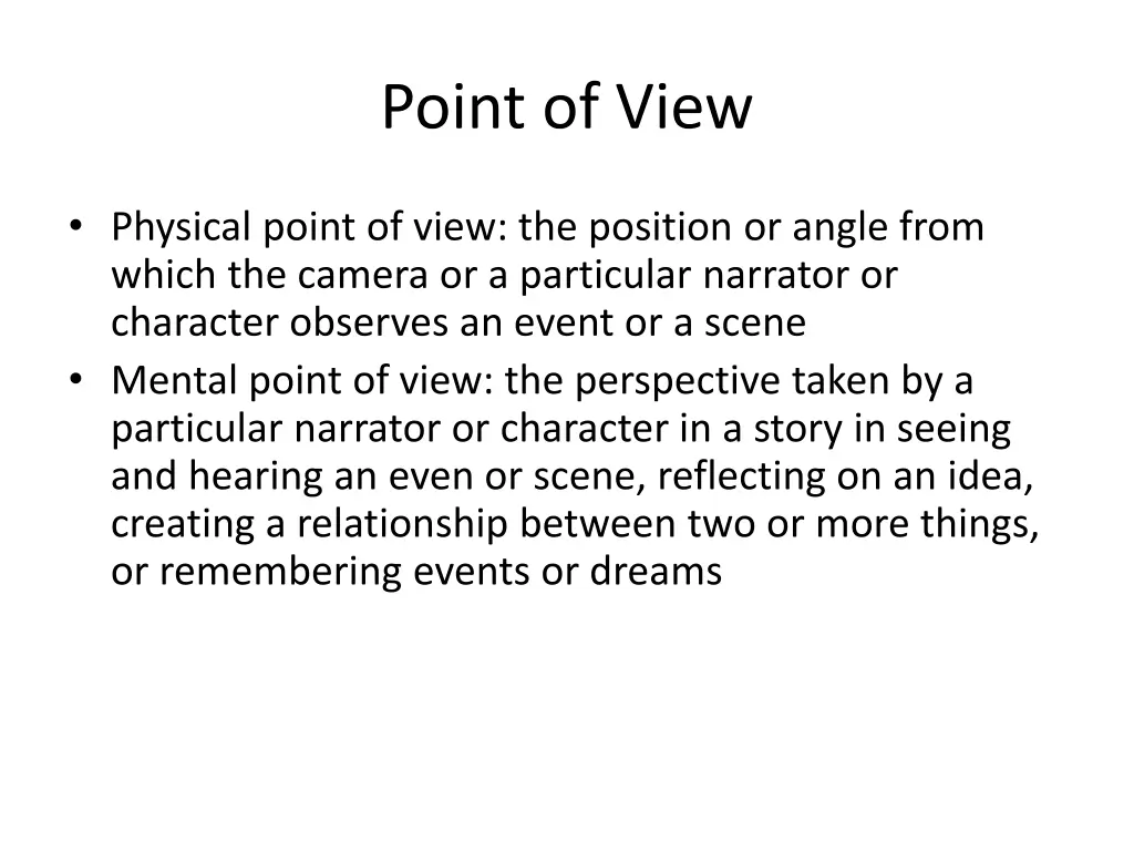 point of view