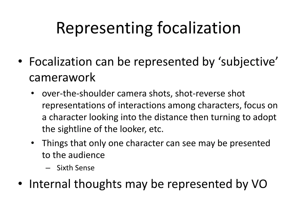 representing focalization