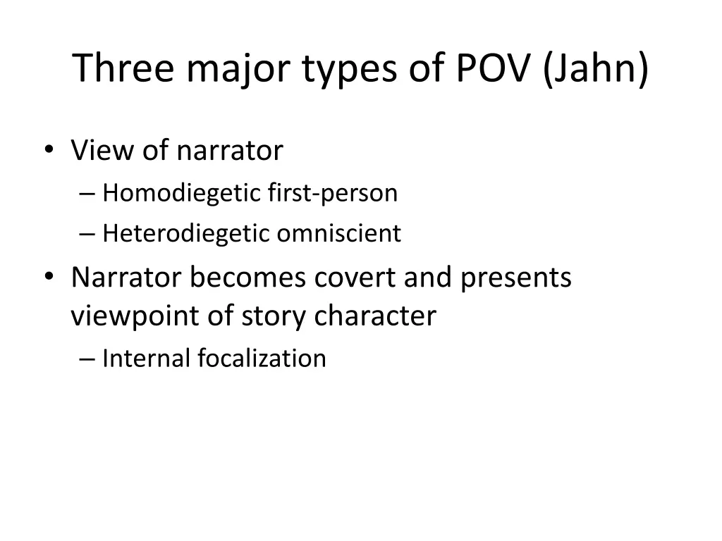 three major types of pov jahn