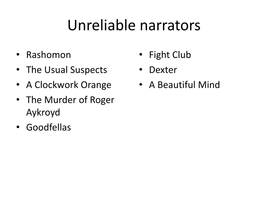 unreliable narrators