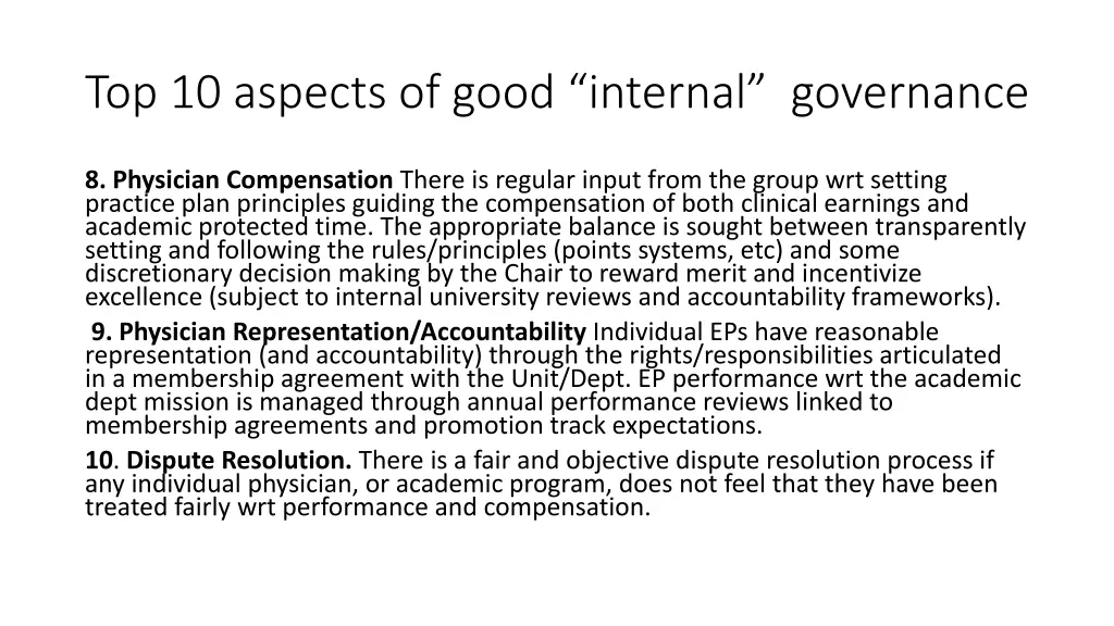 top 10 aspects of good internal governance 3