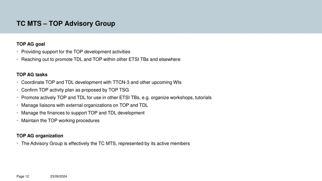 tc mts top advisory group