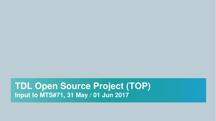 tdl open source project top input