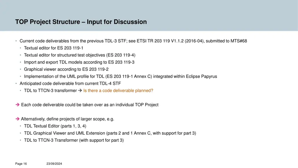 top project structure input for discussion