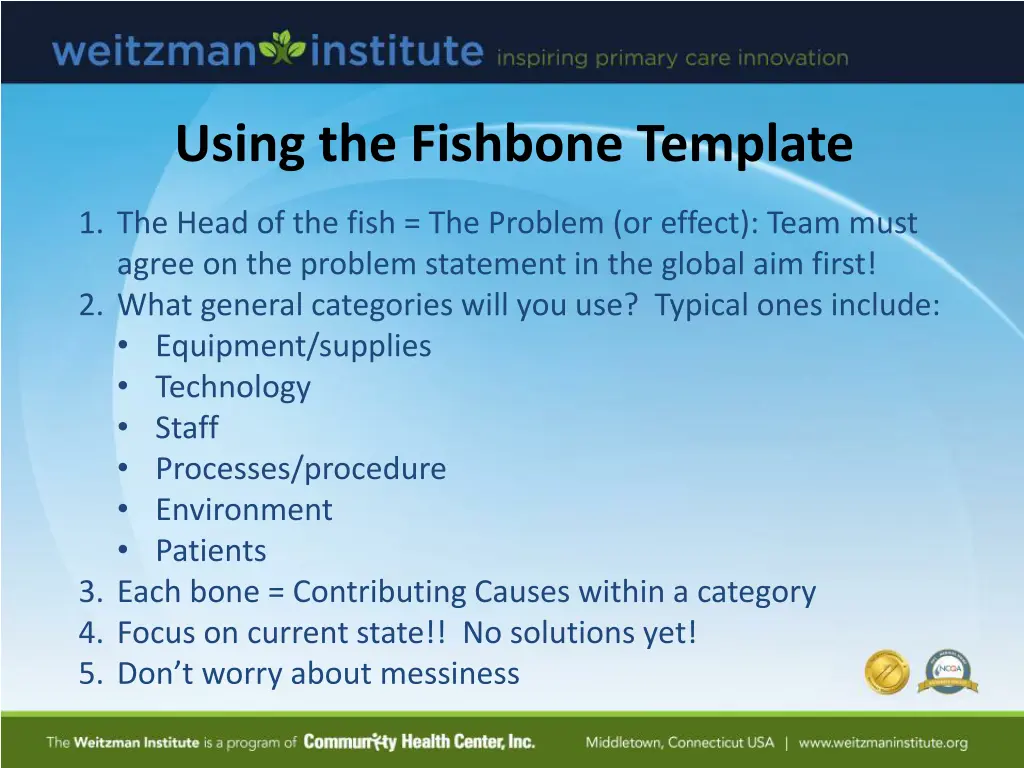 using the fishbone template