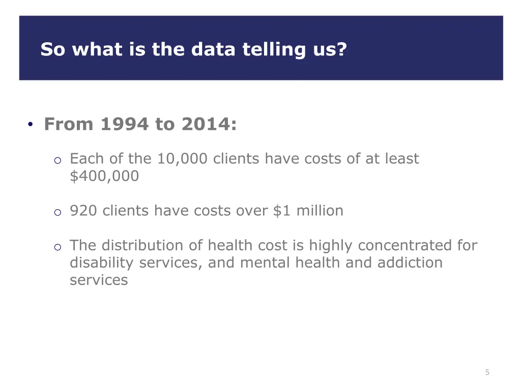 so what is the data telling us