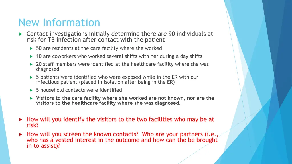 new information contact investigations initially