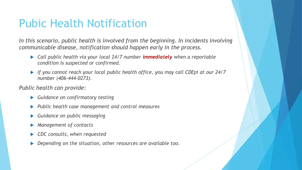 pubic health notification