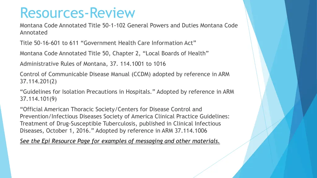 resources review montana code annotated title