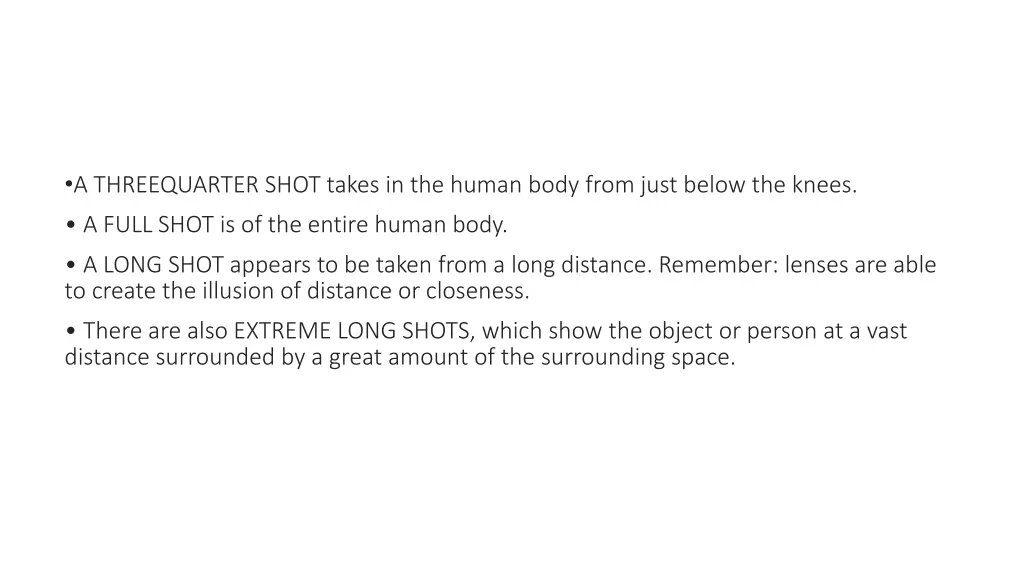 a threequarter shot takes in the human body from