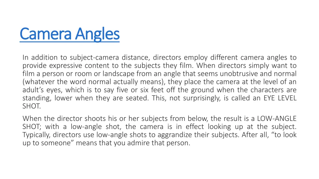 camera angles camera angles