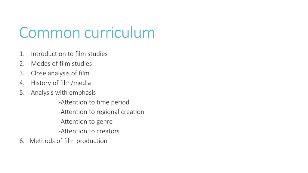 common curriculum