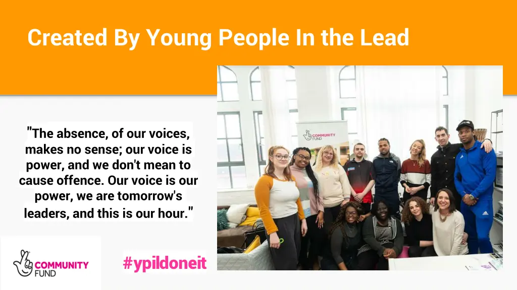 created by young people in the lead