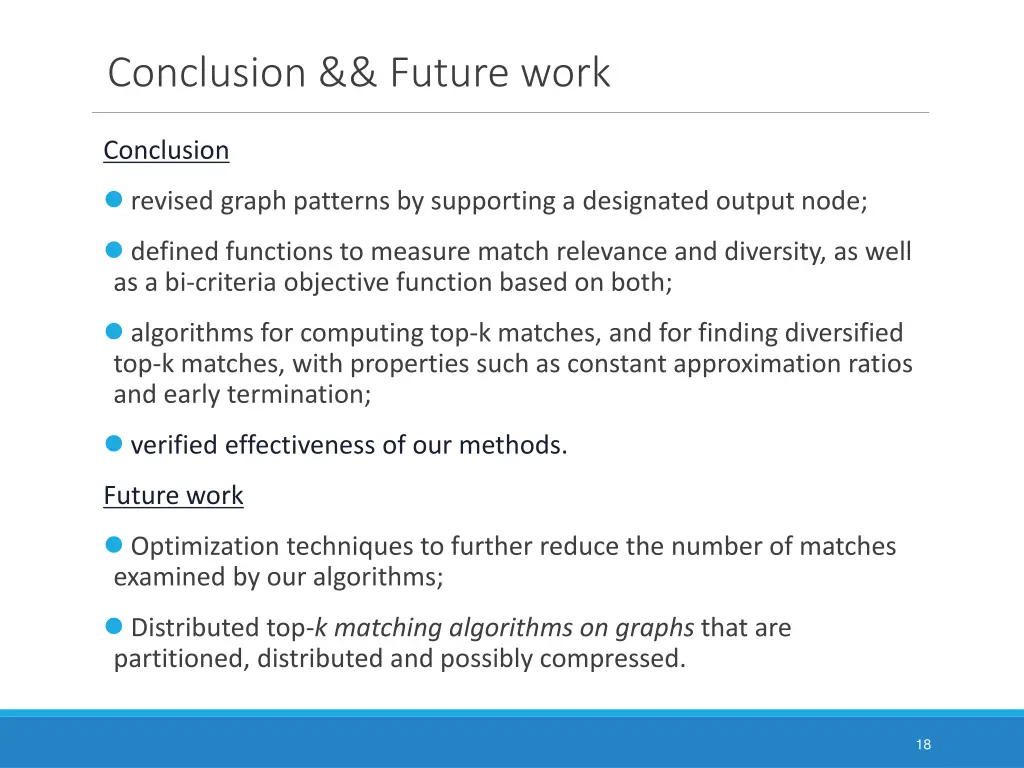 conclusion future work