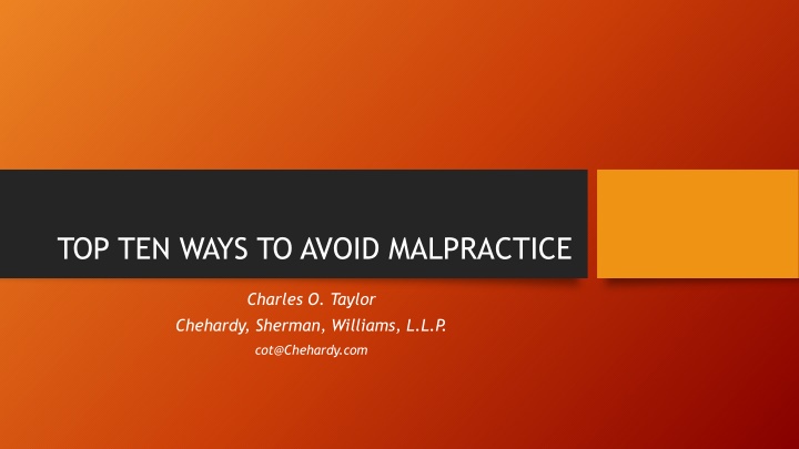 top ten ways to avoid malpractice