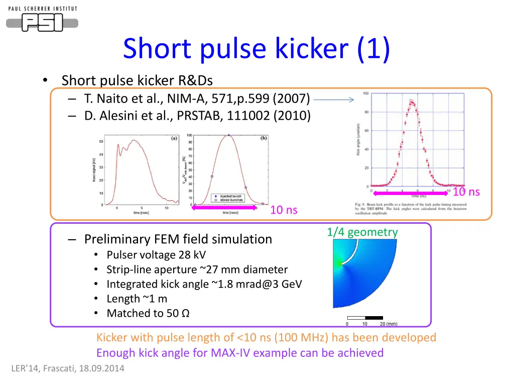 short pulse kicker 1 short pulse kicker