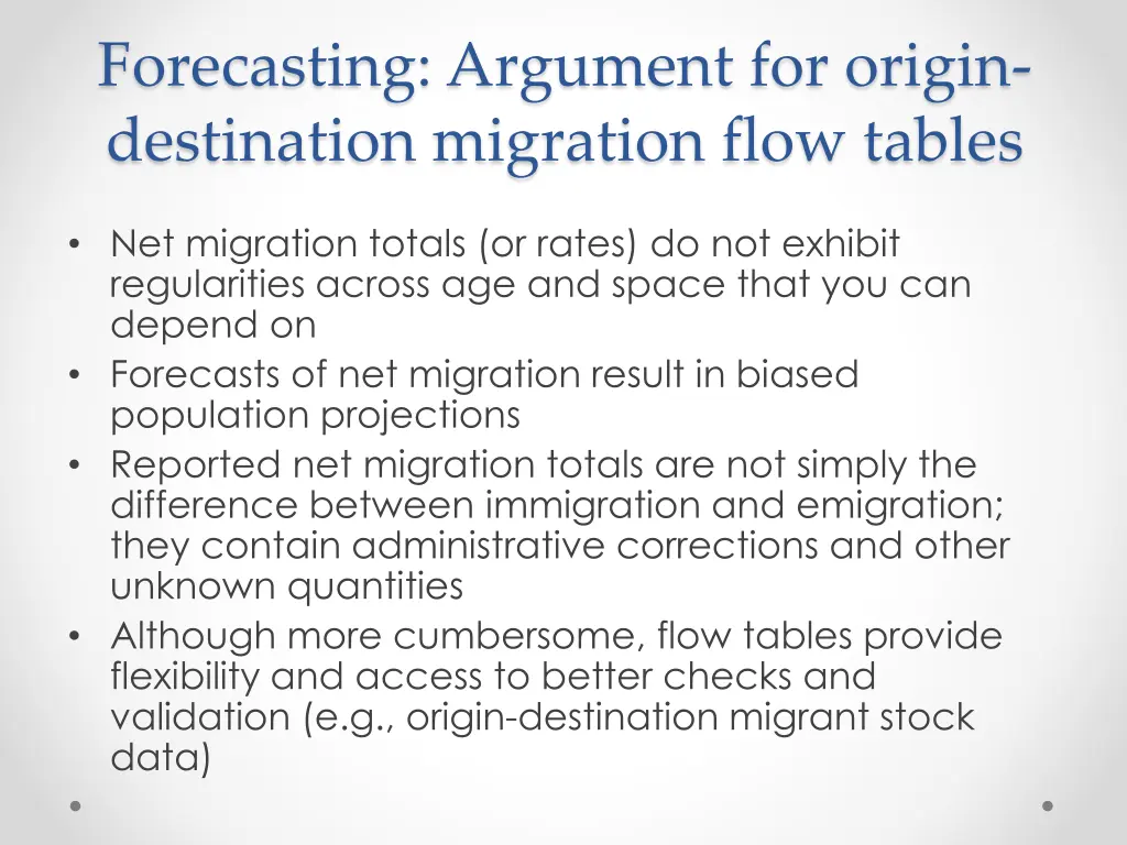 forecasting argument for origin destination