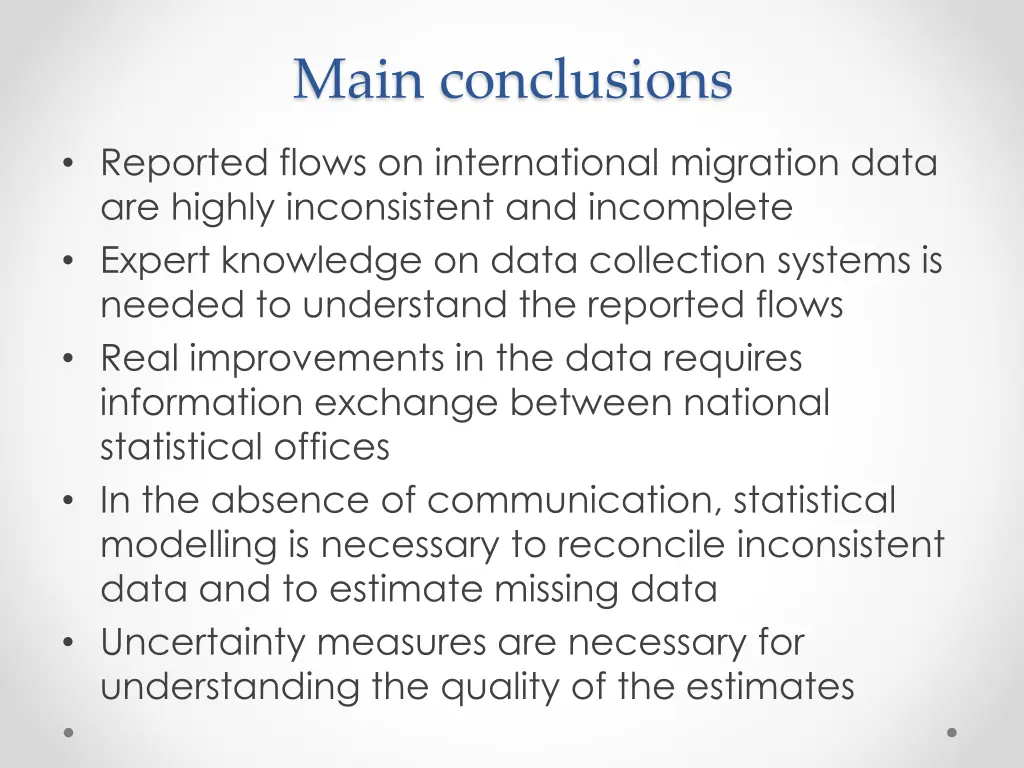 main conclusions