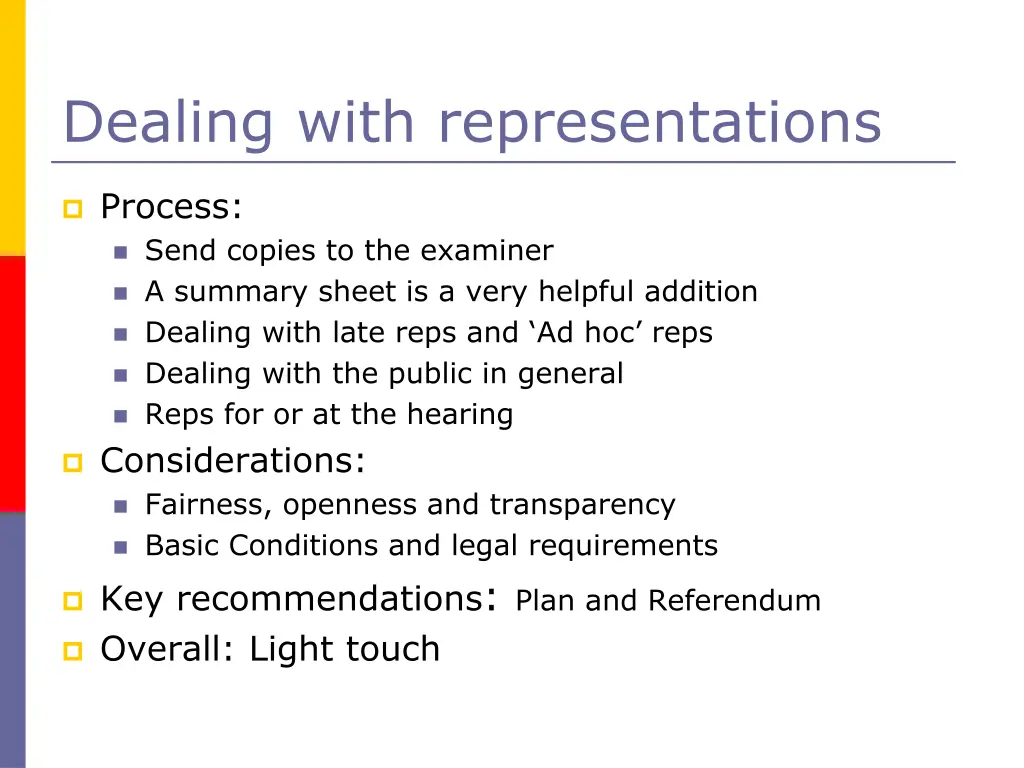 dealing with representations