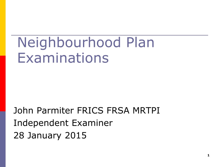 neighbourhood plan examinations