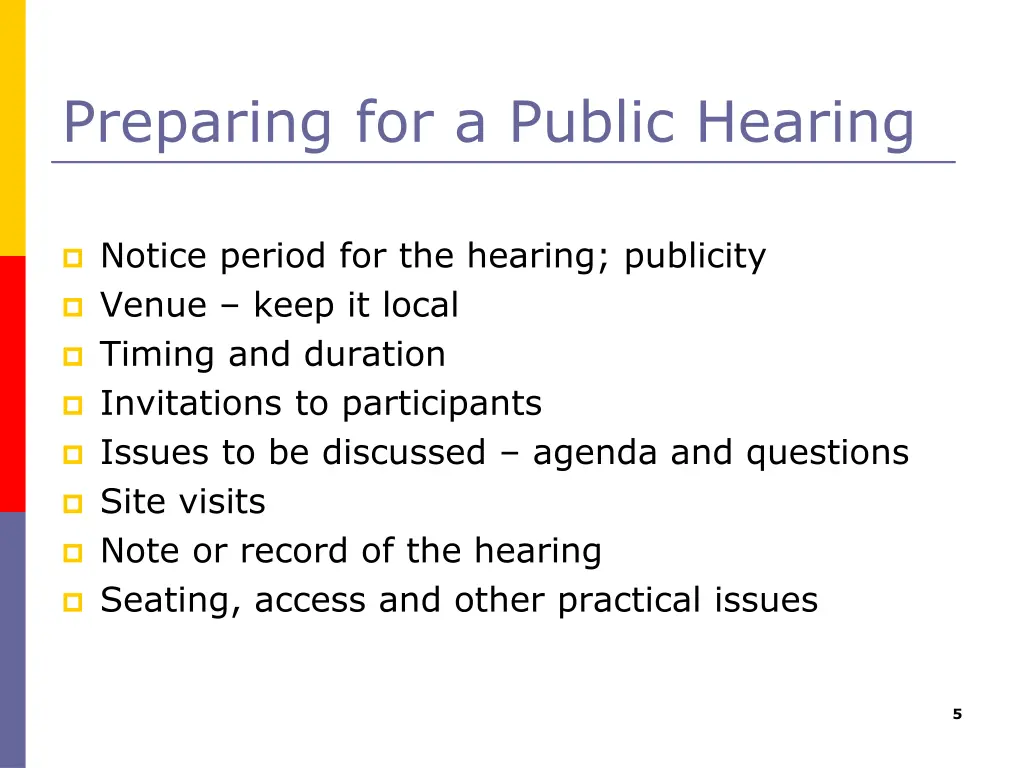 preparing for a public hearing