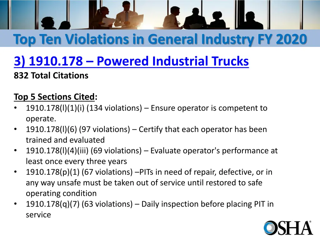 top ten violations in general industry fy 2020 3