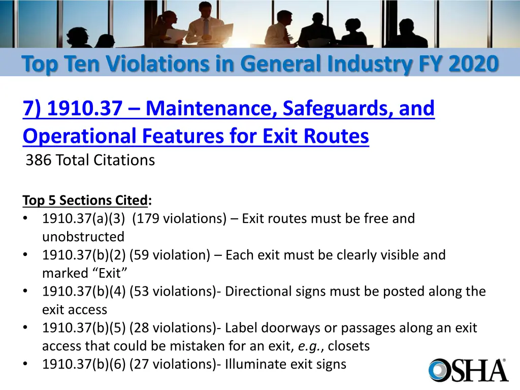 top ten violations in general industry fy 2020 7