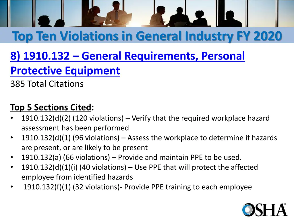 top ten violations in general industry fy 2020 8