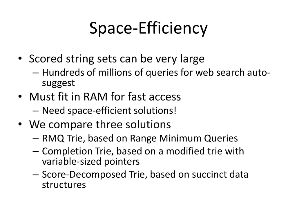 space efficiency